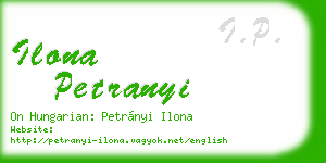 ilona petranyi business card